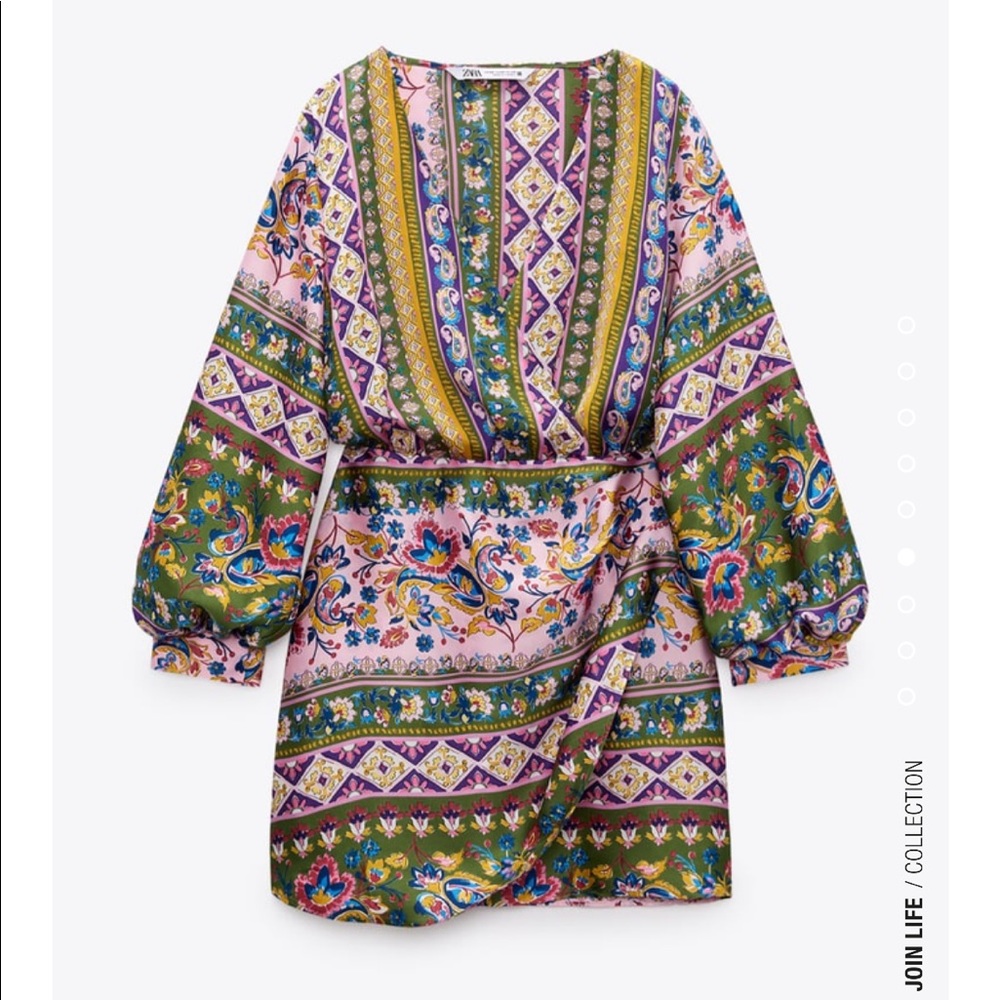 Zara satin print dress